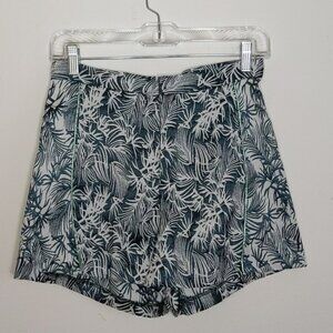 Zac by Zac Posen Tropical Blue Metallic Shorts